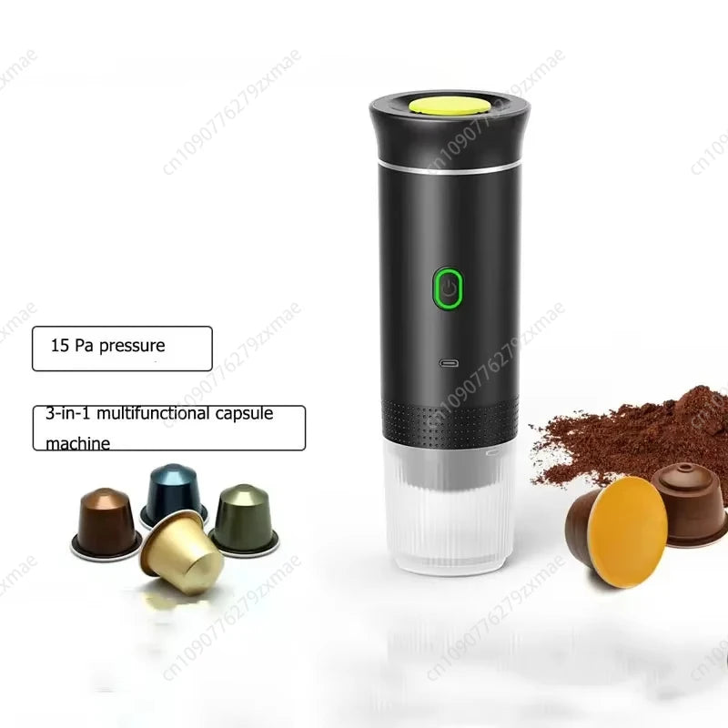 Portable Wireless Espresso Coffee Maker Electric Coffee Machine 19Bar Automatic Heating Fit Nespresso Capsule Pods Ground Coffee